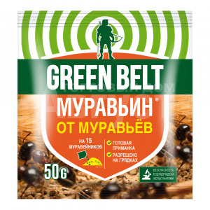 Инсектицид GREEN BELT от вредителей Муравьин от садовых муравье, 50 г