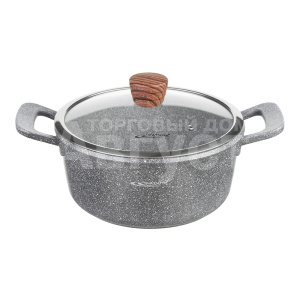 Кастрюля КТ-АЛ01-К28 Пирит, с крышкой, антипригарная 28*12,5 см, литой алюминий, 6,7 л