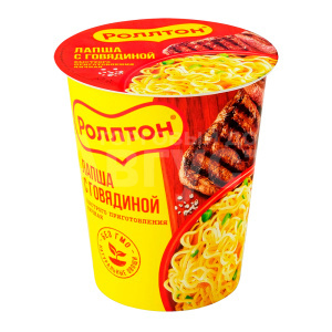 Лапша быстрого приготовления Роллтон Говядина, стакан, 70 г