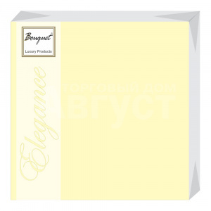 Салфетки бумажные Bouquet Elegance Colour 2-х слойные, 33 см, светло-жёлтые, 20 листов