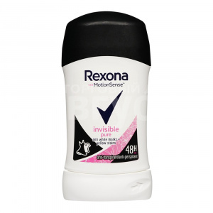 Дезодорант-антиперспирант женский Rexona Invisible Pure Невидимый на черной и белой одежде, стик, 40 г