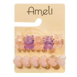 Зажим для волос Ameli WHB24772-143 Мишки, 2 шт