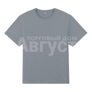 Футболка унисекс без принта, плотность 160г, 01, размер L (48-50) 100% хлопок карде супрем темно-серый