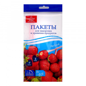 Пакетики для заморозки ЕвроХаус 4745 полиэтиленовые ZipLock, 3 л, 7 шт