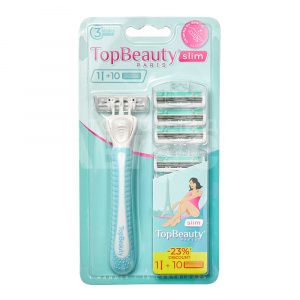 Станок для бритья TopBeauty Paris Slim 3 лезвия, 10 сменных кассет, женский