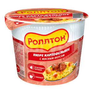 Картофельное пюре быстрого приготовления Роллтон Мясо, 40 г