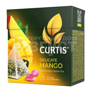 Чай зеленый Curtis Delicate Mango, в пирамидках, 20 пакетиков