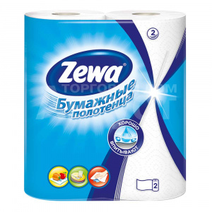 Полотенце бумажное Zewa 2х слойное 2х штучное белое