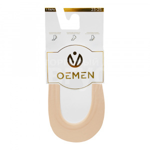 Подследники капроновые Oemen 8016 хлопк. подошва, силикон на пятке, размер 23-25, бежевый