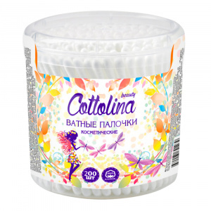 Ватные палочки Cottolina из гибкого пластика в банке, 100 шт