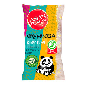 Фунчоза ASIAN FUSION короткая, из зеленых бобов быстрого приготовления, 150 г