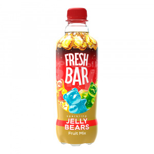 Вода газированная Fresh Bar Jelly Bears, безалкогольный, сильногазированный, 0,48 л