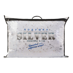Подушка Эльф 50*70 см Silver, синтетический пух, в чехле с кантом, микрофибра