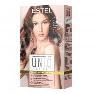 Краска-блеск для волос Estel Uniq Sense Ухаживающая без аммиака тон 5.47, светлый шатен медно-коричневый