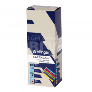 Карандаш чернографитный Alingar AL7085/AL3903 HB, пластик, с ластиком, круглый