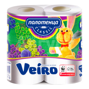 Полотенце бумажное Veiro Classic 2 слоя, 2 рулона