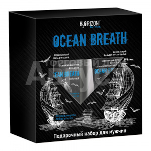 Набор подарочный Н2Orizont Ocean Breath (Шампунь 2 в1 500 мл + бальзам после бритья 150 мл), мужской