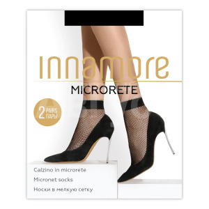 Носки капроновые Innamore Microrete Calzino мелкая сетка, nero, 2 пары