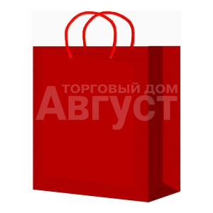 Пакет подарочный SPL25-Red дизайнерская бумага, ручки - декоративный шнур 25*36*10 см, красный