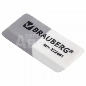 Ластик Brauberg 222461 прямоугольный, скошенные края, серо-белый