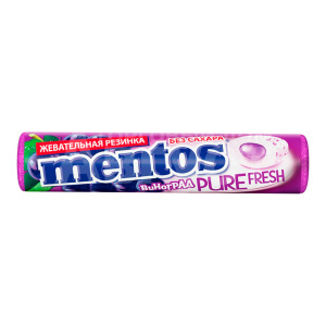 Жевательная резинка Mentos Pure White Виноград, 15,5 г