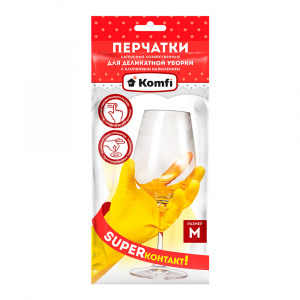 Перчатки Komfi хозяйственные размер M, латекс, 1 пара