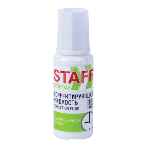 Штрих с кисточкой Staff 229398 Everyday быстросохнущая, спиртовая, белый, 15 мл