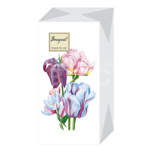 Салфетки бумажные Bouquet Original de Luxe, 2-х слойные, 33*33 см, Весенний букет, 20 листов