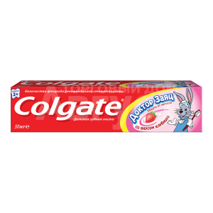 Зубная паста Colgate детская Доктор Заяц со вкусом клубники, 50 мл