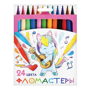 Фломастеры Пифагор 152450 Единорог, 24 цвета