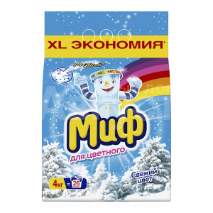 Стиральный порошок Миф Свежий цвет, автомат, 4 кг