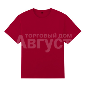 Футболка унисекс без принта, плотность 160г, размер 2XL (52-54) 100% хлопок карде супрем красный