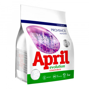 Стиральный порошок April Evolution Provence, для белого белья, автомат, 3 кг