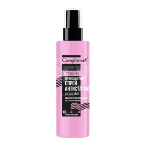 Спрей для волос Compliment STYLING PRO Термозащитный антистатик 16 в 1, гибкая фиксация, 200 мл