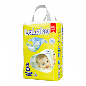 Подгузники LALAKU 3-6кг, размер 2, 92 шт