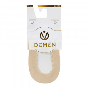 Подследники капроновые Oemen 8015 хлопк. подошва, силикон на пятке, размер 23-25, бежевый