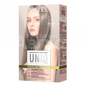 Краска-блеск для волос Estel Uniq Sense Ухаживающая без аммиака тон 7.1, русый пепельный