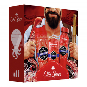 Набор подарочный Old Spice Captain (гель для душа 250 мл + дезодорант-стик 50 мл + дезодорант-спрей 150 мл), мужской