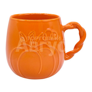 Кружка керамическая KKR-248, Тыква оранжевая, 540 мл