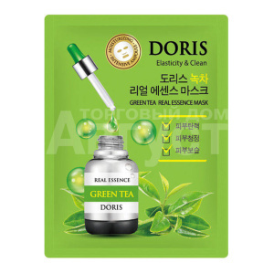 Маска для лица Doris Green Tea тканевая, зеленый чай, очищающая,эластичность кожи, 25 г