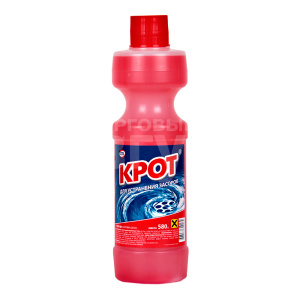 Чистящее средство Крот от засоров в трубах розовый, флакон, 580 г