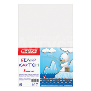 Картон Staff белый, 8 листов