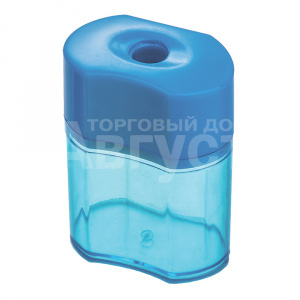 Точилка Пифагор 228437 Ergo с контейнером, пластиковая, в ассортименте