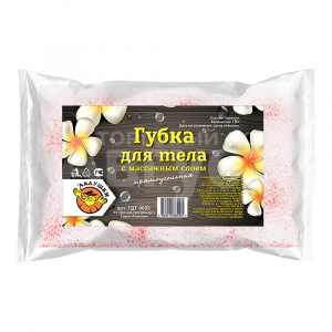 Губка для тела Ладушки ДТ9009 с массажным слоем прямоугольная, розовый