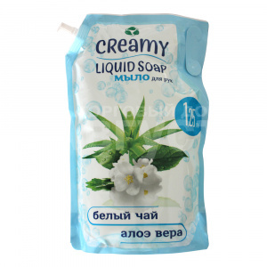 Мыло жидкое Creamy белый чай и алоэ вера, 1, 25 л