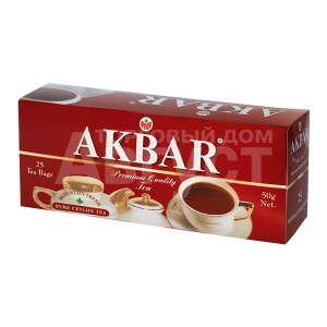 Чай черный Akbar Красная пачка, 25 пакетиков