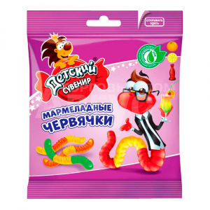 Мармелад жевательный Славянка Мармеладные червяки, 70 г