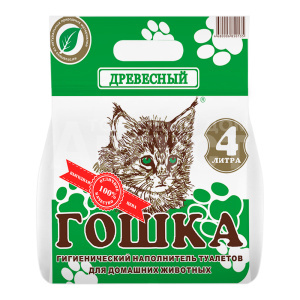 Наполнитель для кошачьих туалетов Гошка древесный, 4 л
