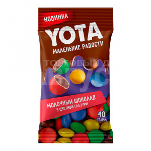 Драже Yota молочный шоколад в цветной глазури, 40 г