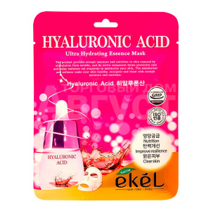 Маска для лица Ekel HYALURONIC ACID Ultra Hydrating Essence Mask тканевая, с гиалуроновой кислотой, 25 мл